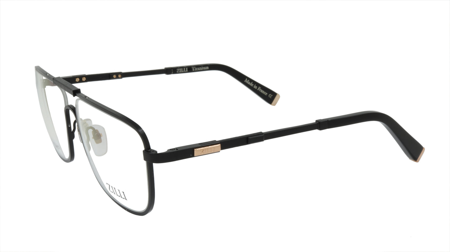 ZILLI Eyeglasses Frame Titanium Acetate Leather France Made ZI 60027 C04