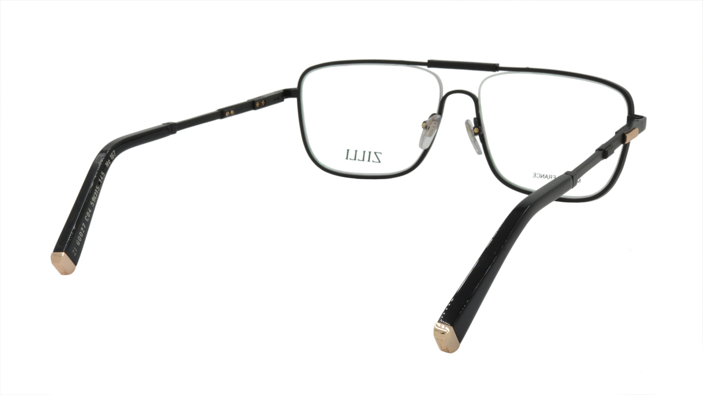 ZILLI Eyeglasses Frame Titanium Acetate Leather France Made ZI 60027 C04