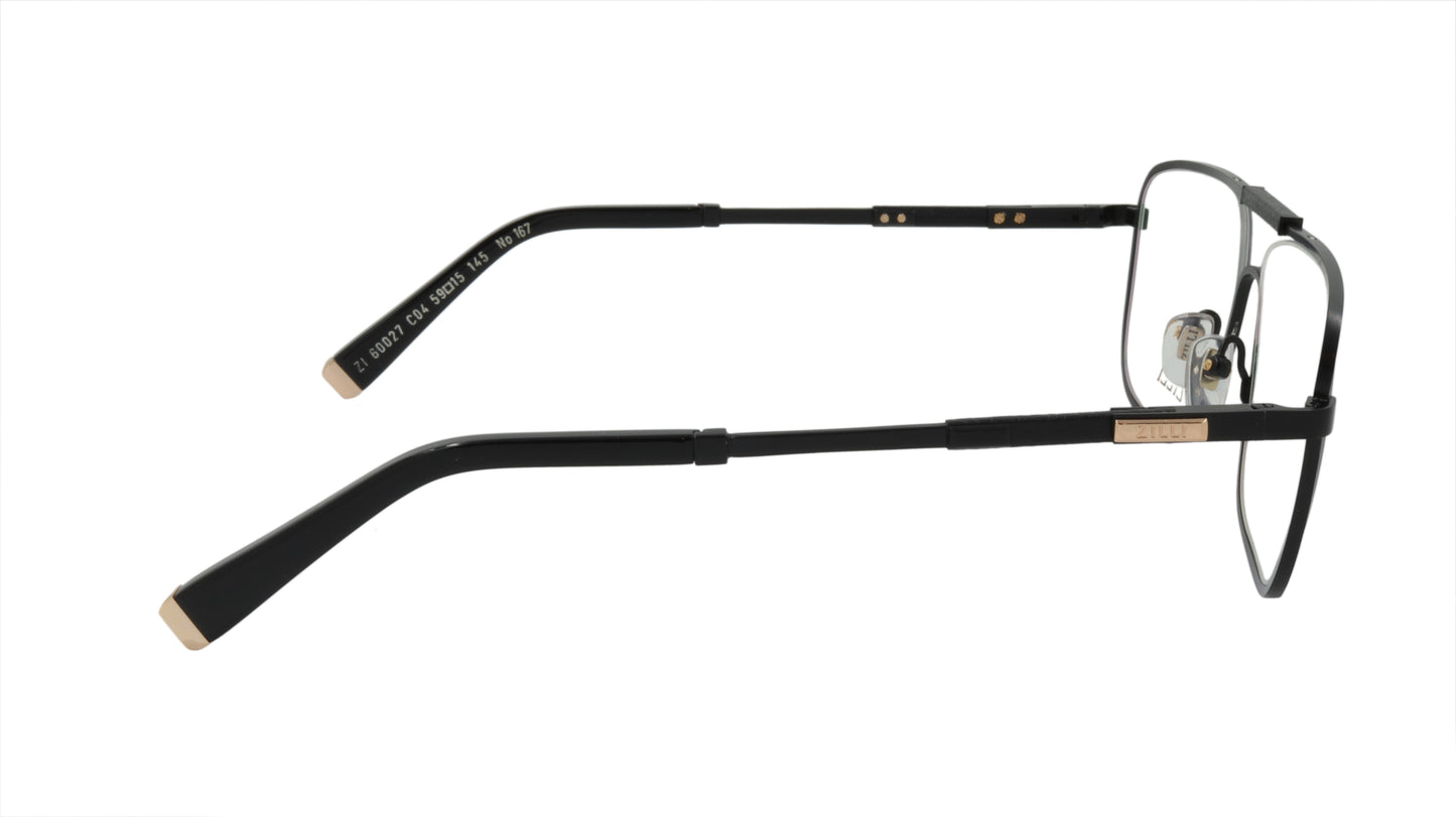 ZILLI Eyeglasses Frame Titanium Acetate Leather France Made ZI 60027 C04