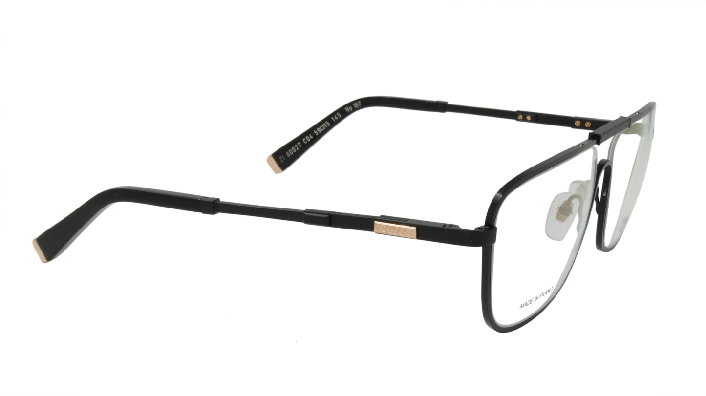 ZILLI Eyeglasses Frame Titanium Acetate Leather France Made ZI 60027 C04