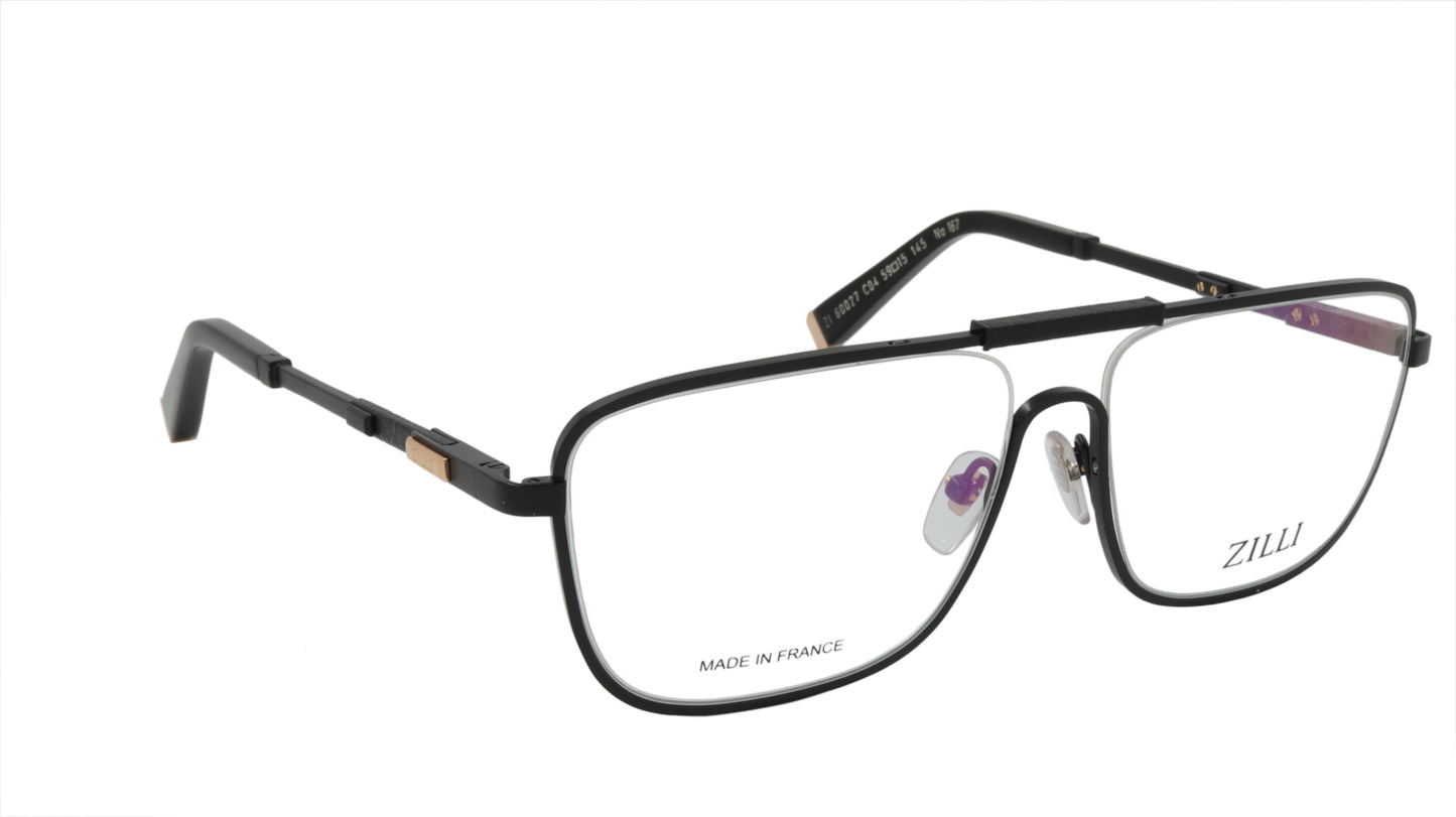 ZILLI Eyeglasses Frame Titanium Acetate Leather France Made ZI 60027 C04