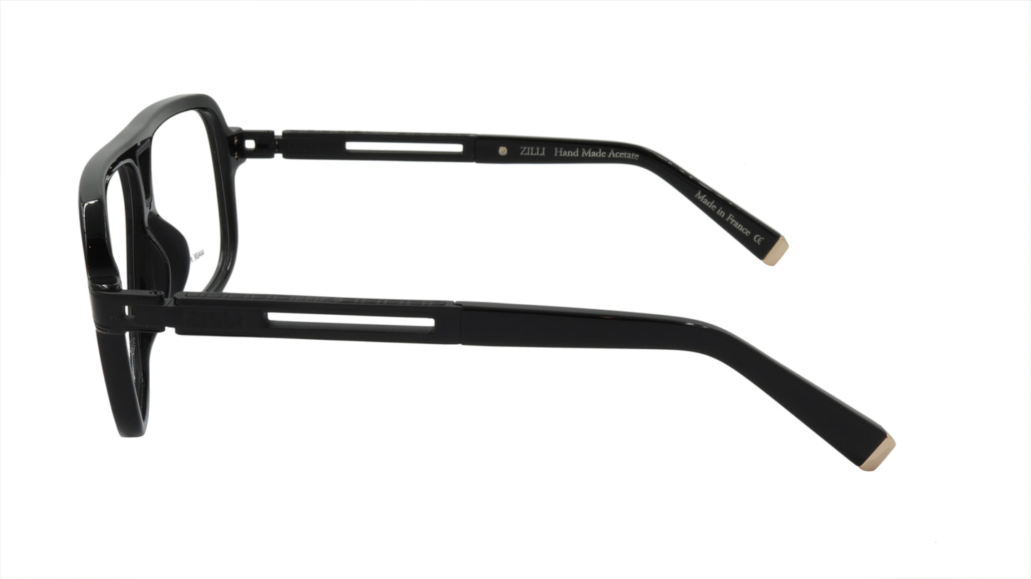 ZILLI Eyeglasses Frame Titanium Acetate Black France Made ZI 60019 C04