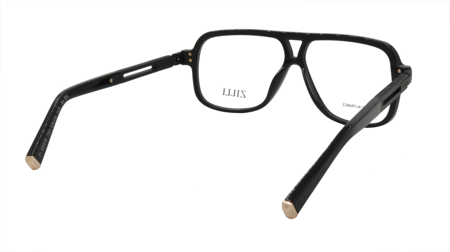 ZILLI Eyeglasses Frame Titanium Acetate Black France Made ZI 60019 C04