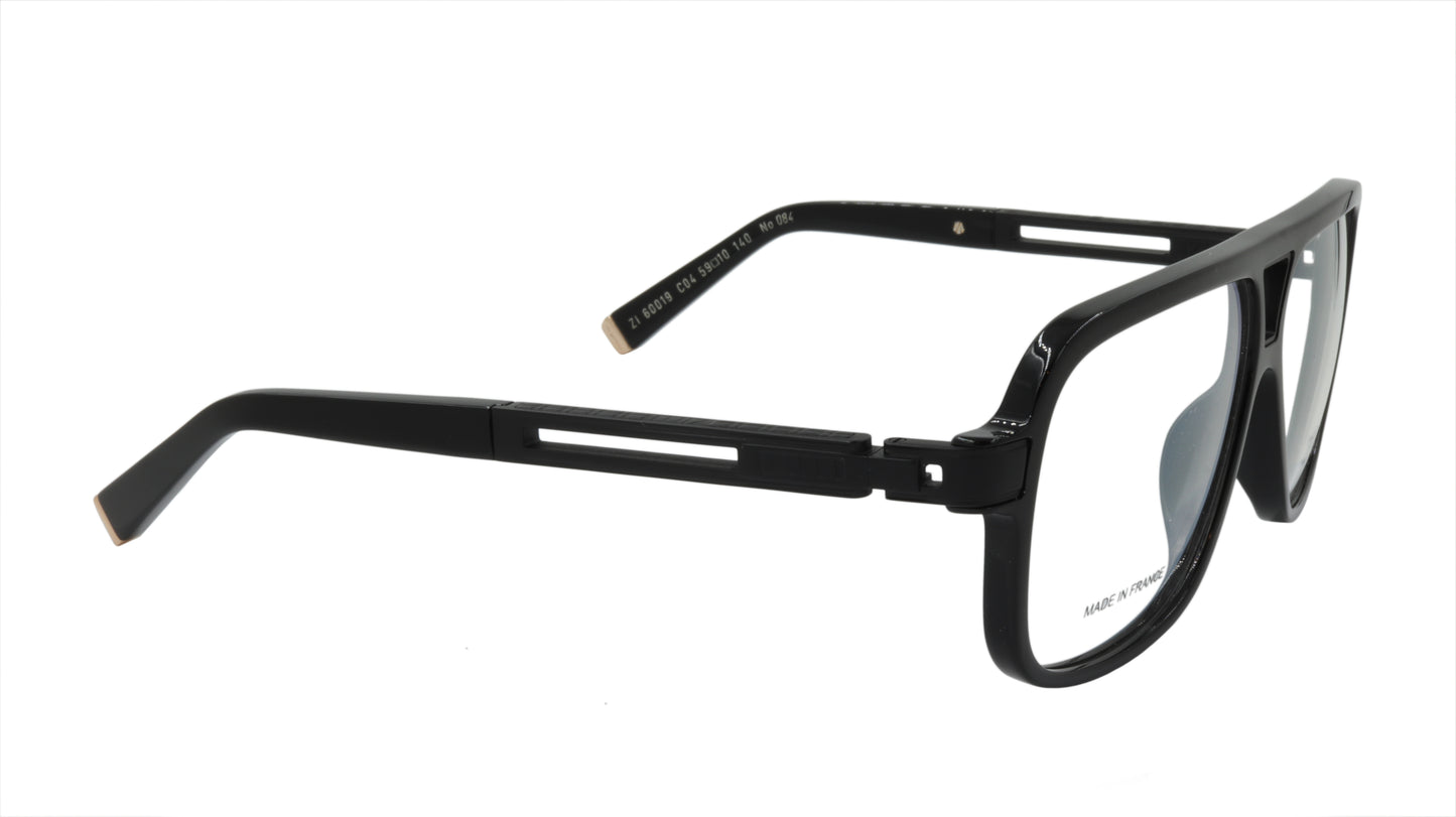 ZILLI Eyeglasses Frame Titanium Acetate Black France Made ZI 60019 C04