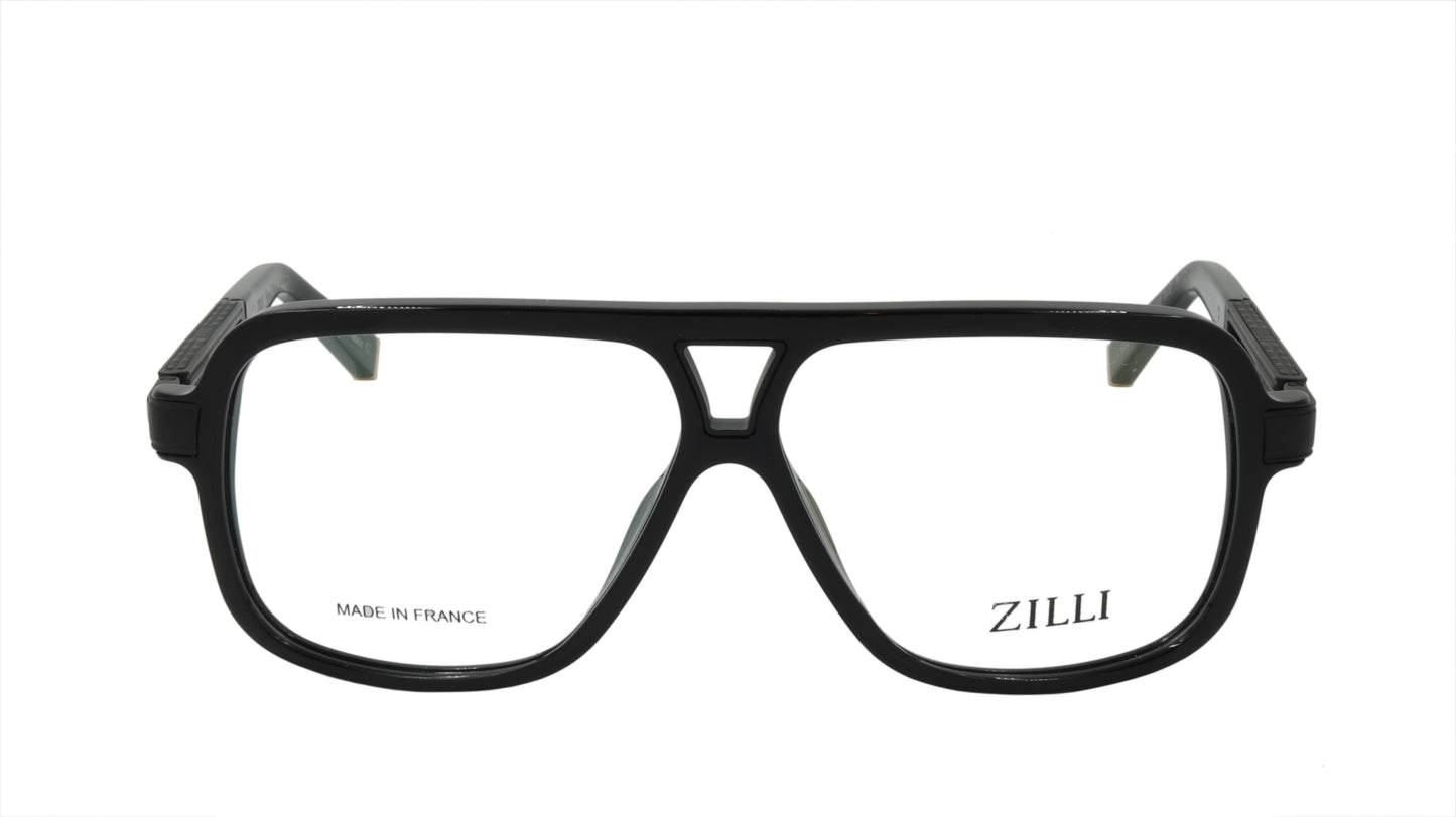 ZILLI Eyeglasses Frame Titanium Acetate Black France Made ZI 60019 C04