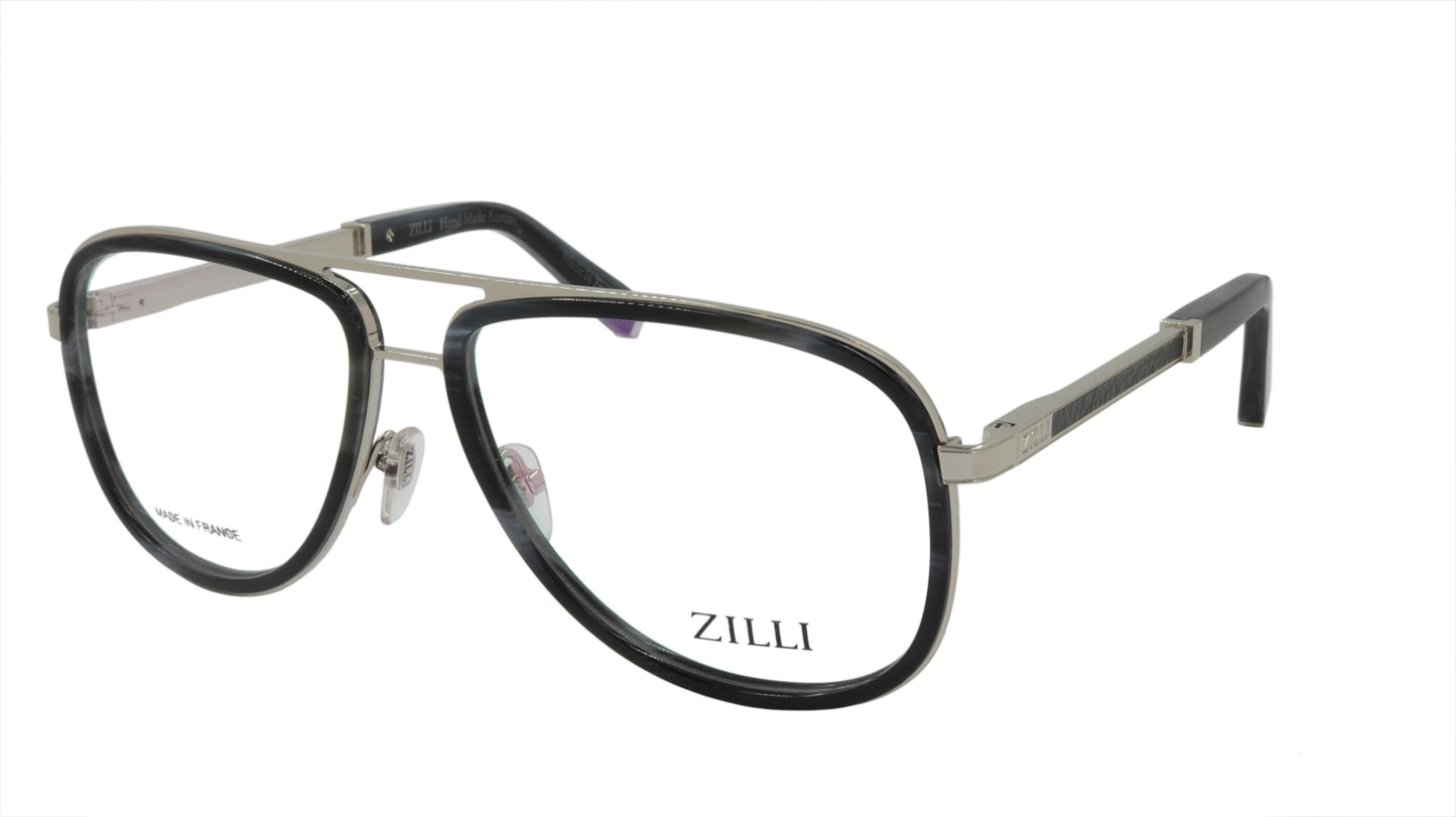 ZILLI Eyeglasses Frame Titanium Acetate Leather France Made ZI 60020 C03
