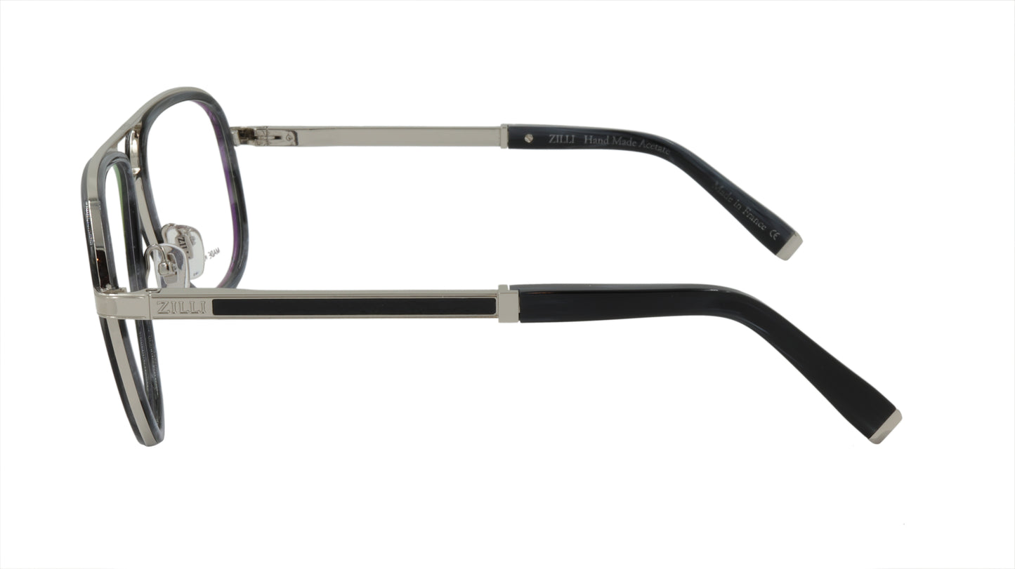 ZILLI Eyeglasses Frame Titanium Acetate Leather France Made ZI 60020 C03