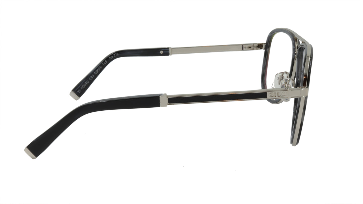 ZILLI Eyeglasses Frame Titanium Acetate Leather France Made ZI 60020 C03