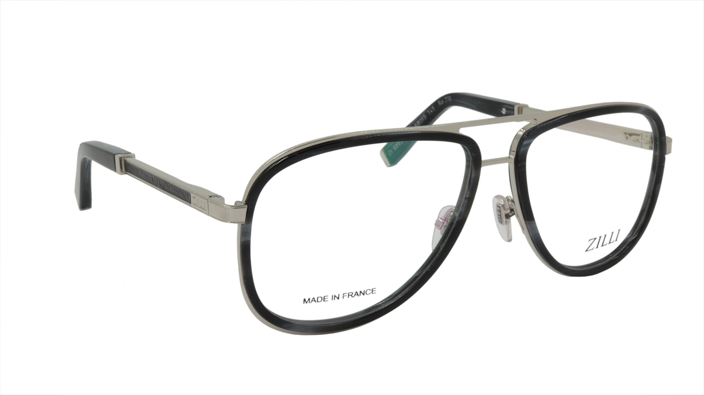 ZILLI Eyeglasses Frame Titanium Acetate Leather France Made ZI 60020 C03