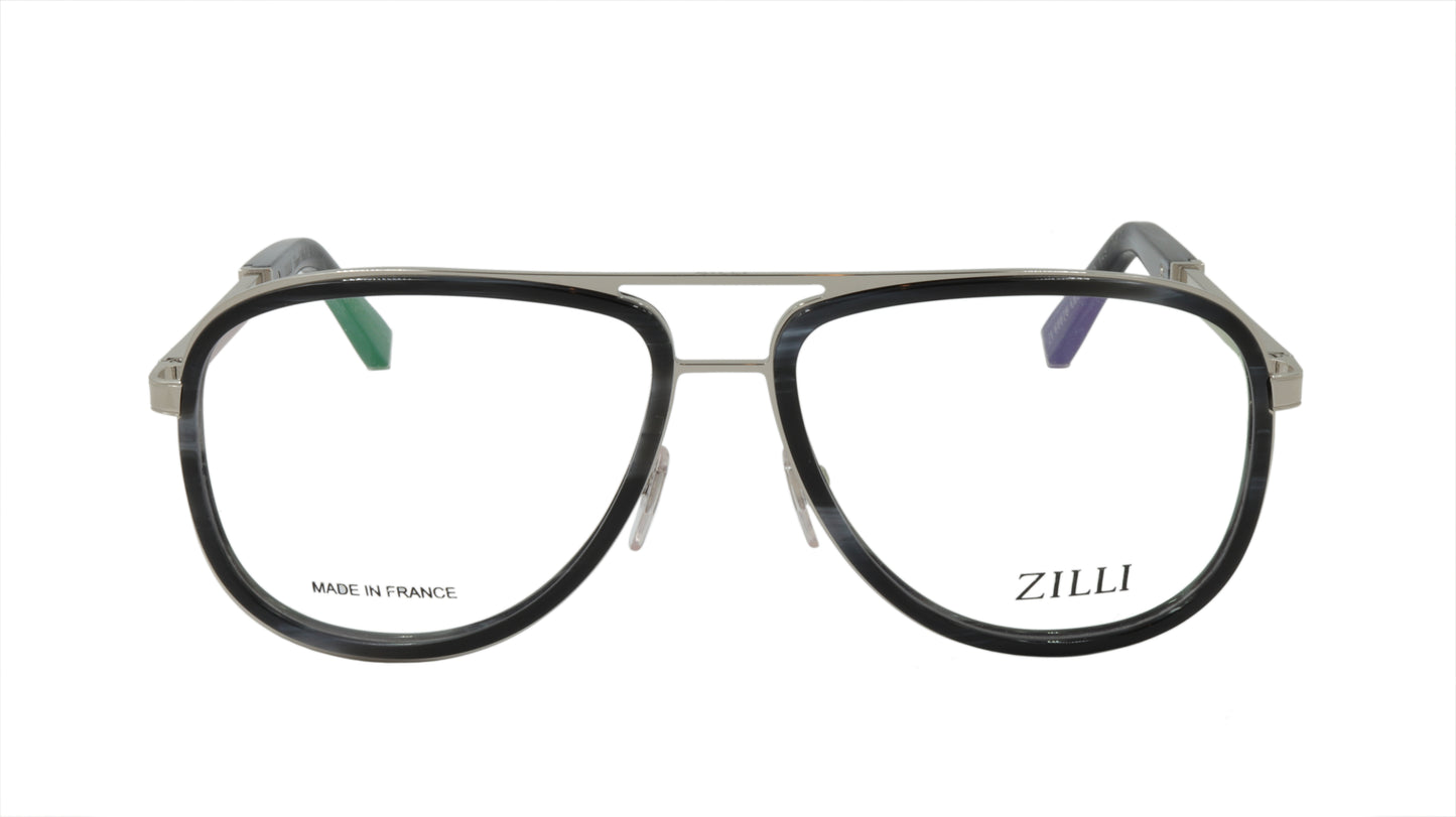 ZILLI Eyeglasses Frame Titanium Acetate Leather France Made ZI 60020 C03