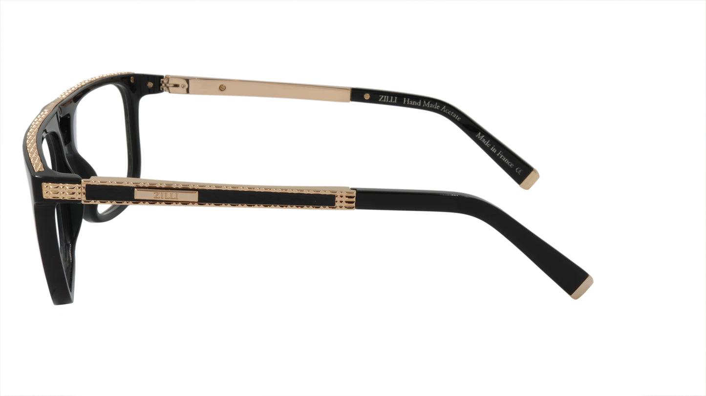 ZILLI Eyeglasses Frame Titanium Acetate Leather France Made ZI 60036 C01