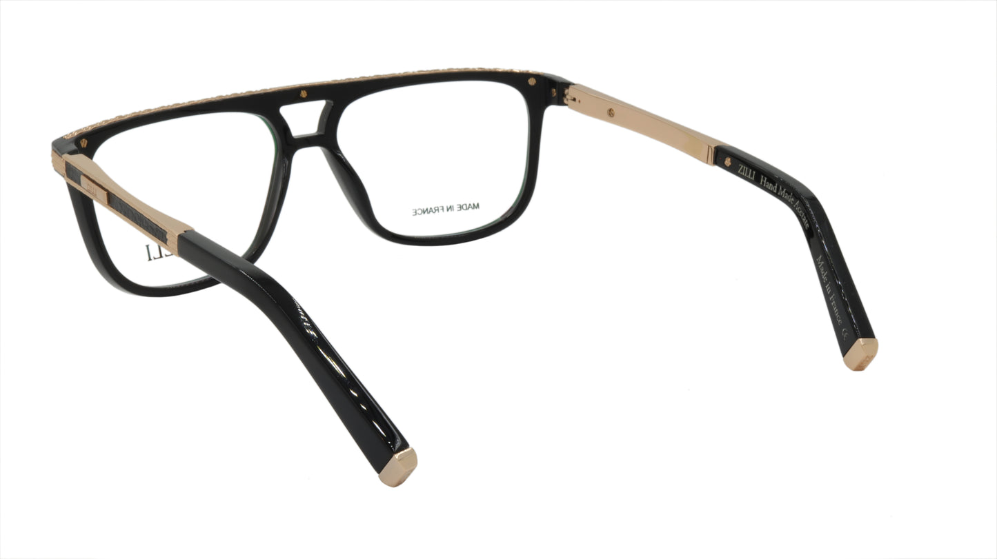 ZILLI Eyeglasses Frame Titanium Acetate Leather France Made ZI 60036 C01