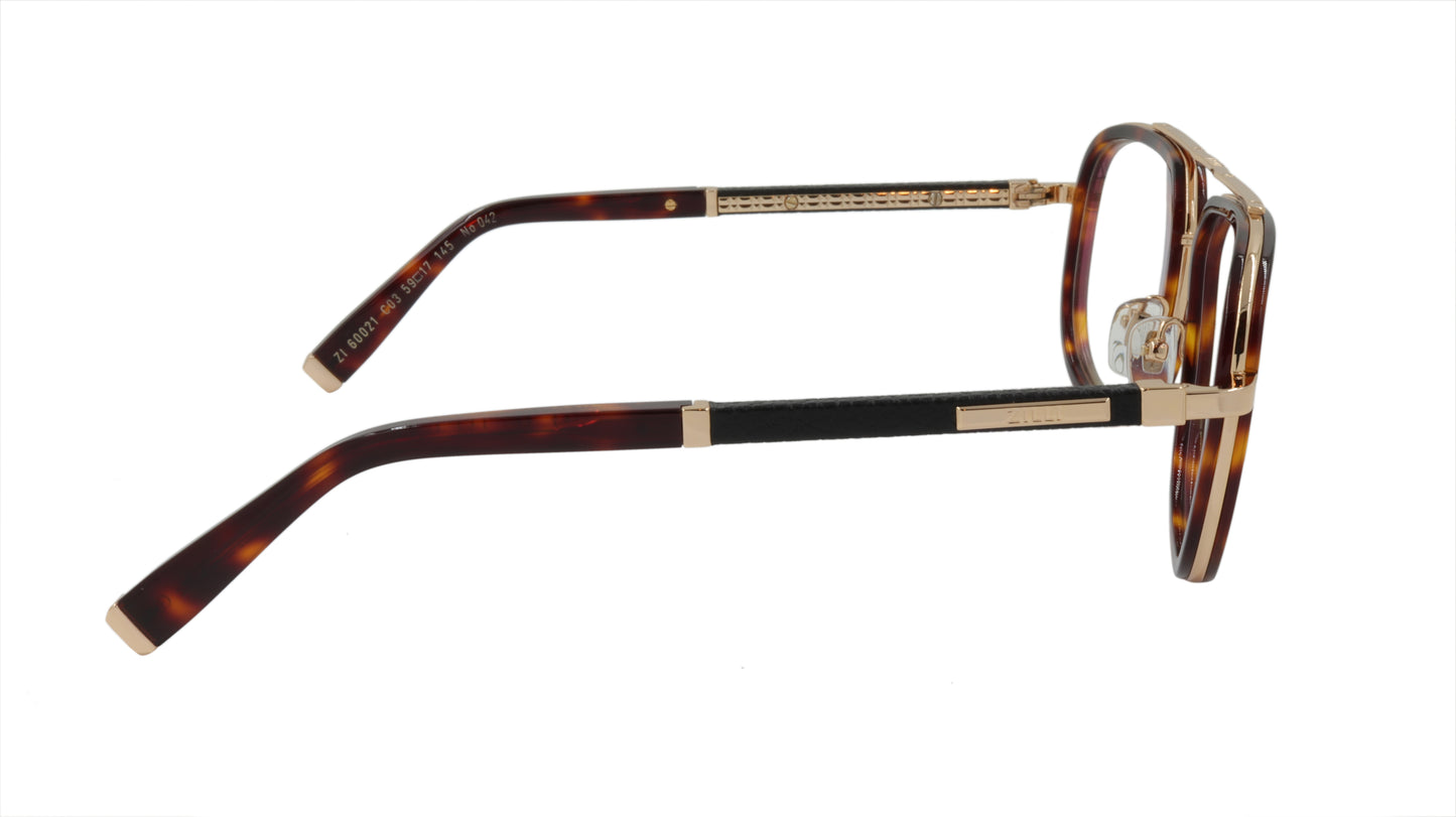 ZILLI Eyeglasses Frame Titanium Acetate Black Gold France Made ZI 60021 C03
