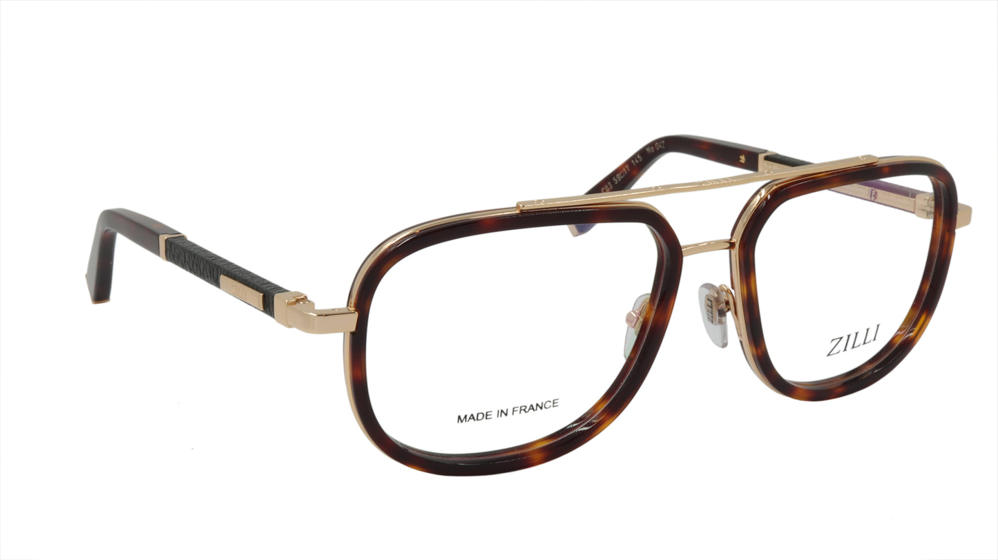 ZILLI Eyeglasses Frame Titanium Acetate Black Gold France Made ZI 60021 C03