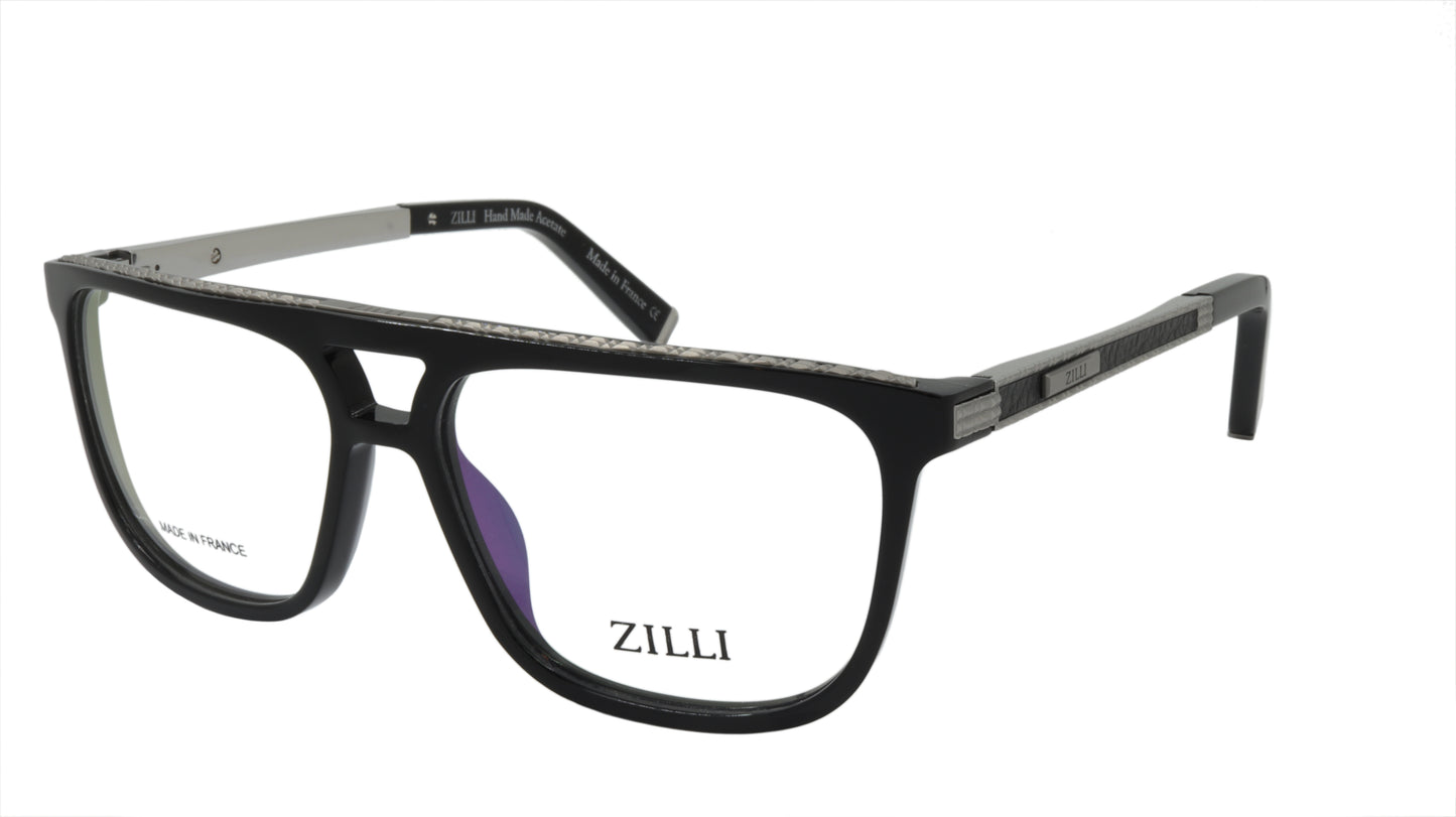 ZILLI Eyeglasses Frame Titanium Acetate Leather France Made ZI 60036 C03