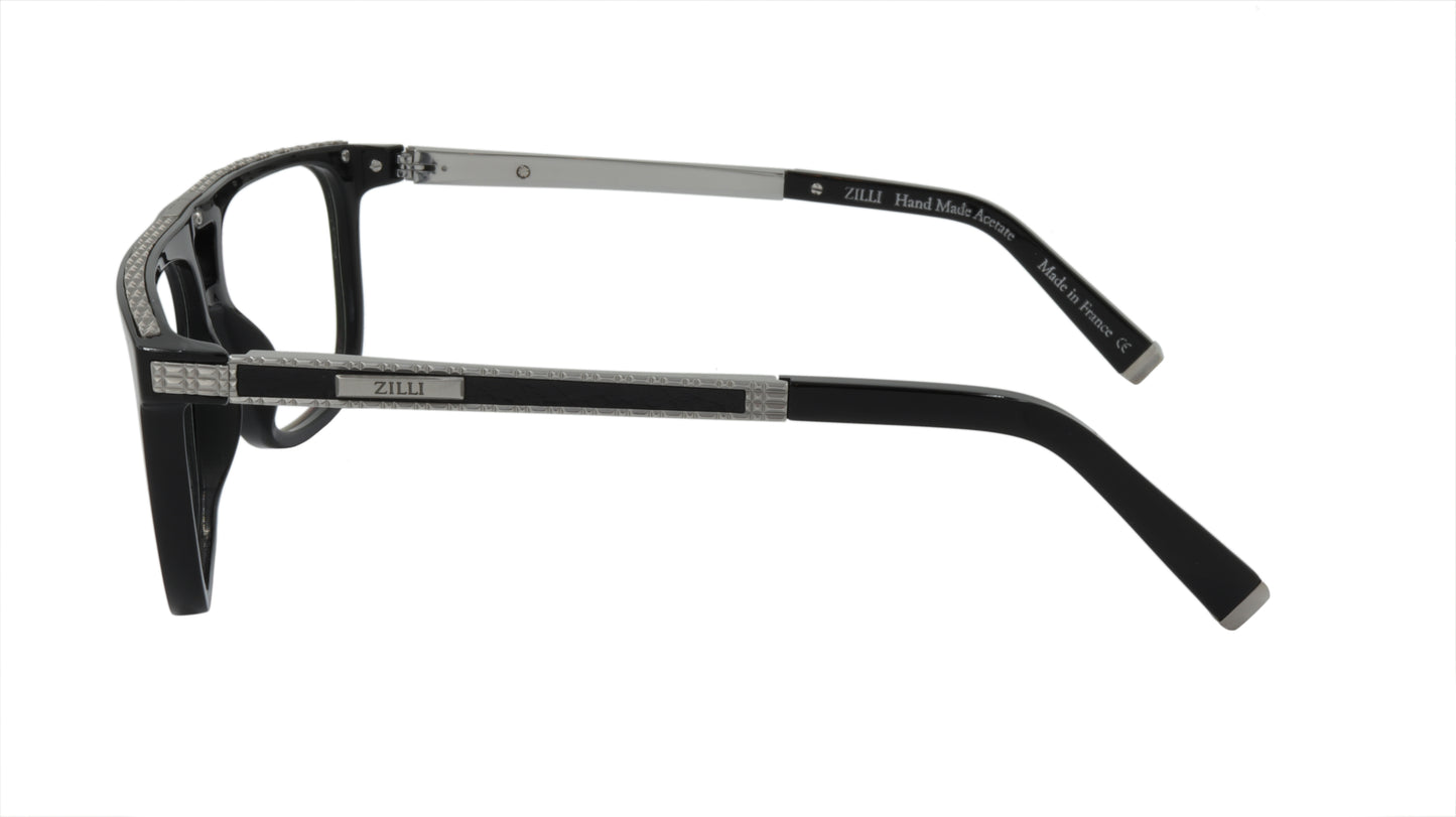 ZILLI Eyeglasses Frame Titanium Acetate Leather France Made ZI 60036 C03