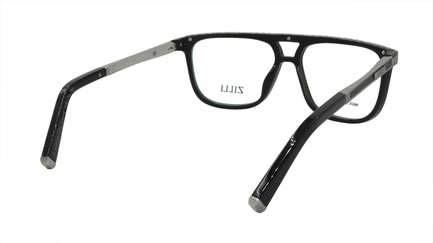 ZILLI Eyeglasses Frame Titanium Acetate Leather France Made ZI 60036 C03