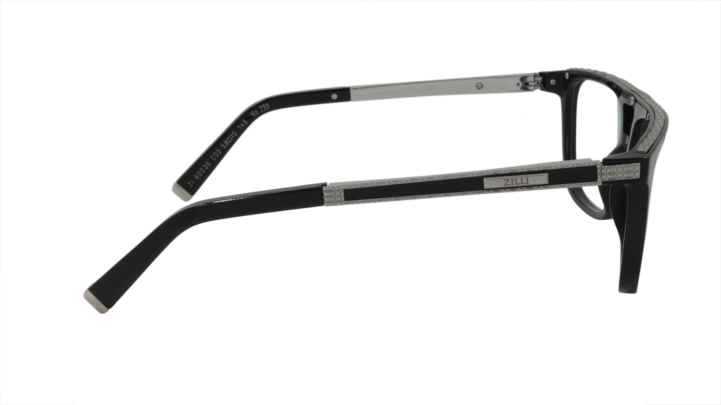 ZILLI Eyeglasses Frame Titanium Acetate Leather France Made ZI 60036 C03