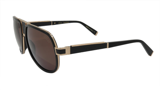 ZILLI Eyewear in Black and Gold Titanium Sunglasses