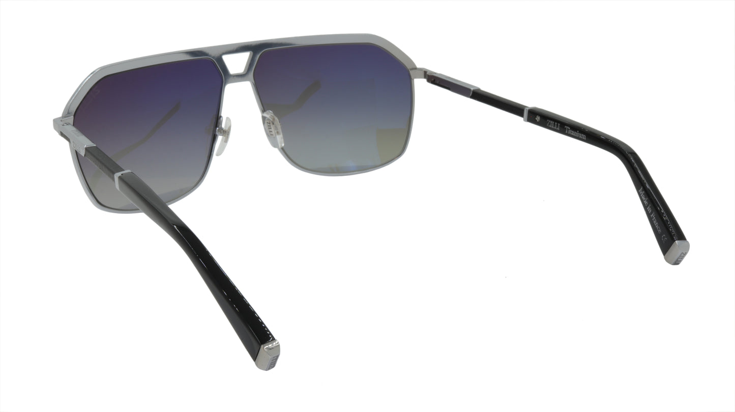 ZILLI Sunglasses Titanium Acetate Leather Polarized France Handmade ZI 65049 C03