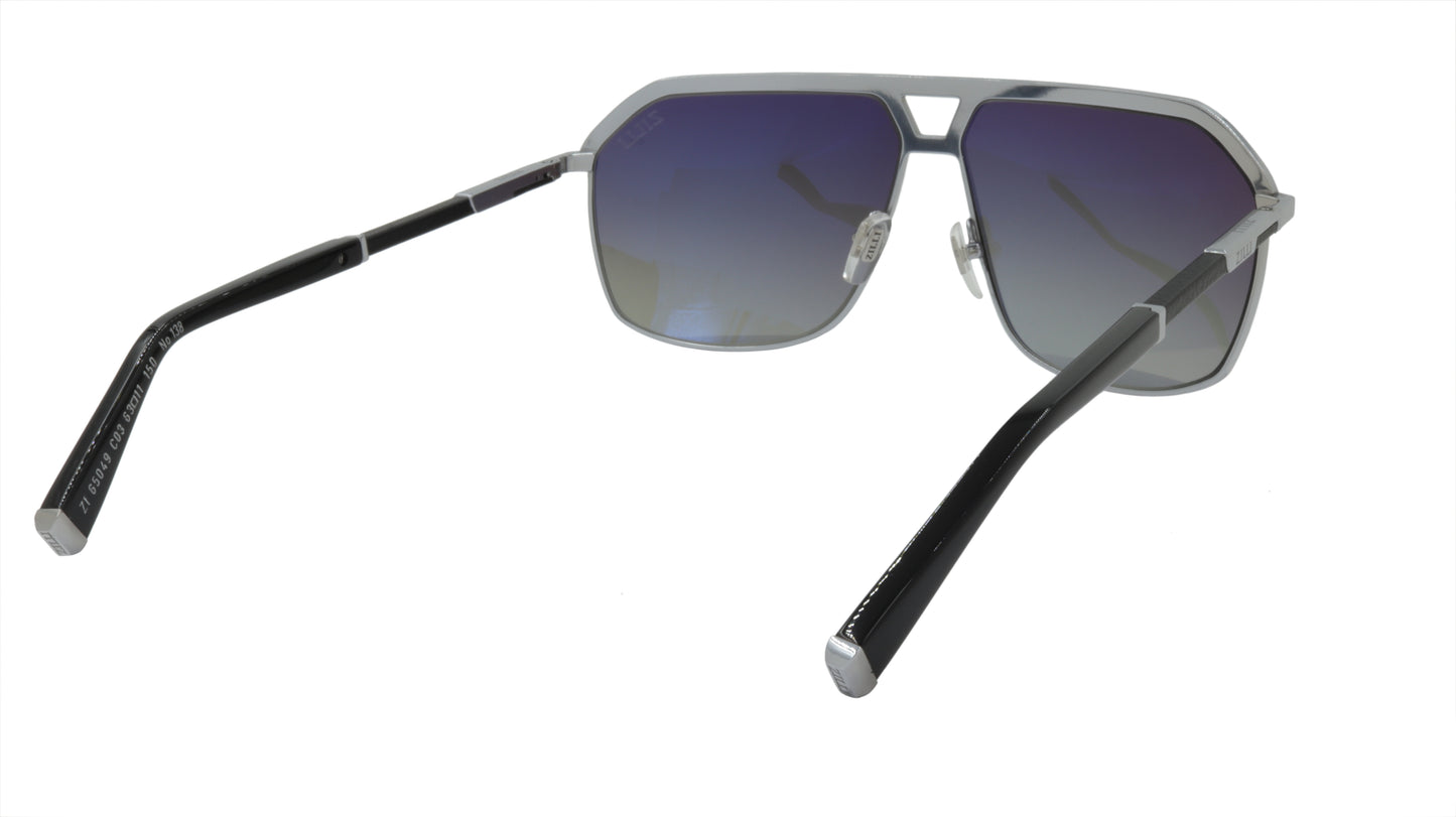 ZILLI Sunglasses Titanium Acetate Leather Polarized France Handmade ZI 65049 C03
