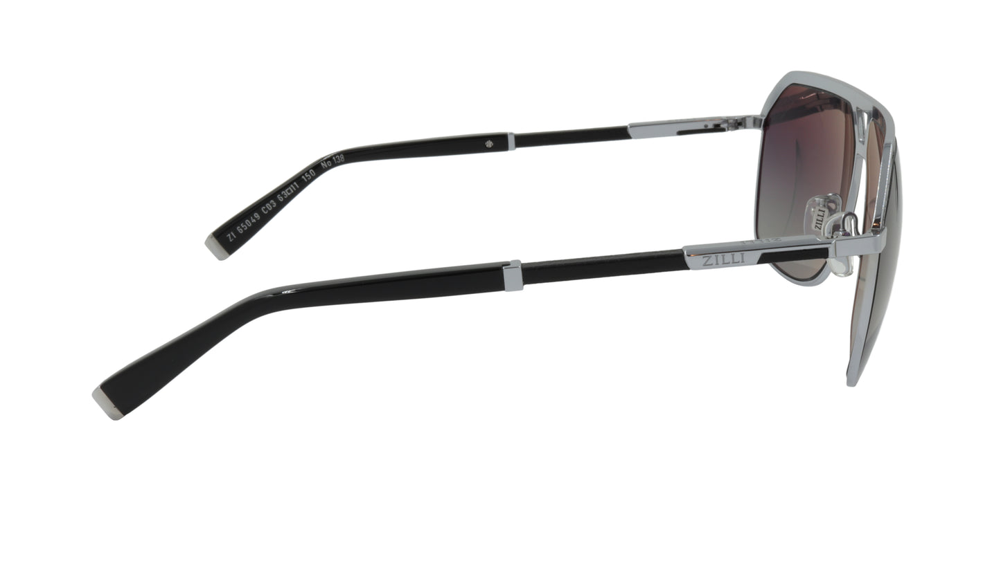 ZILLI Sunglasses Titanium Acetate Leather Polarized France Handmade ZI 65049 C03
