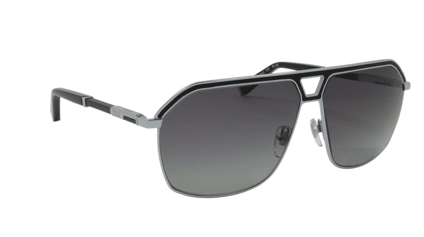ZILLI Sunglasses Titanium Acetate Leather Polarized France Handmade ZI 65049 C03