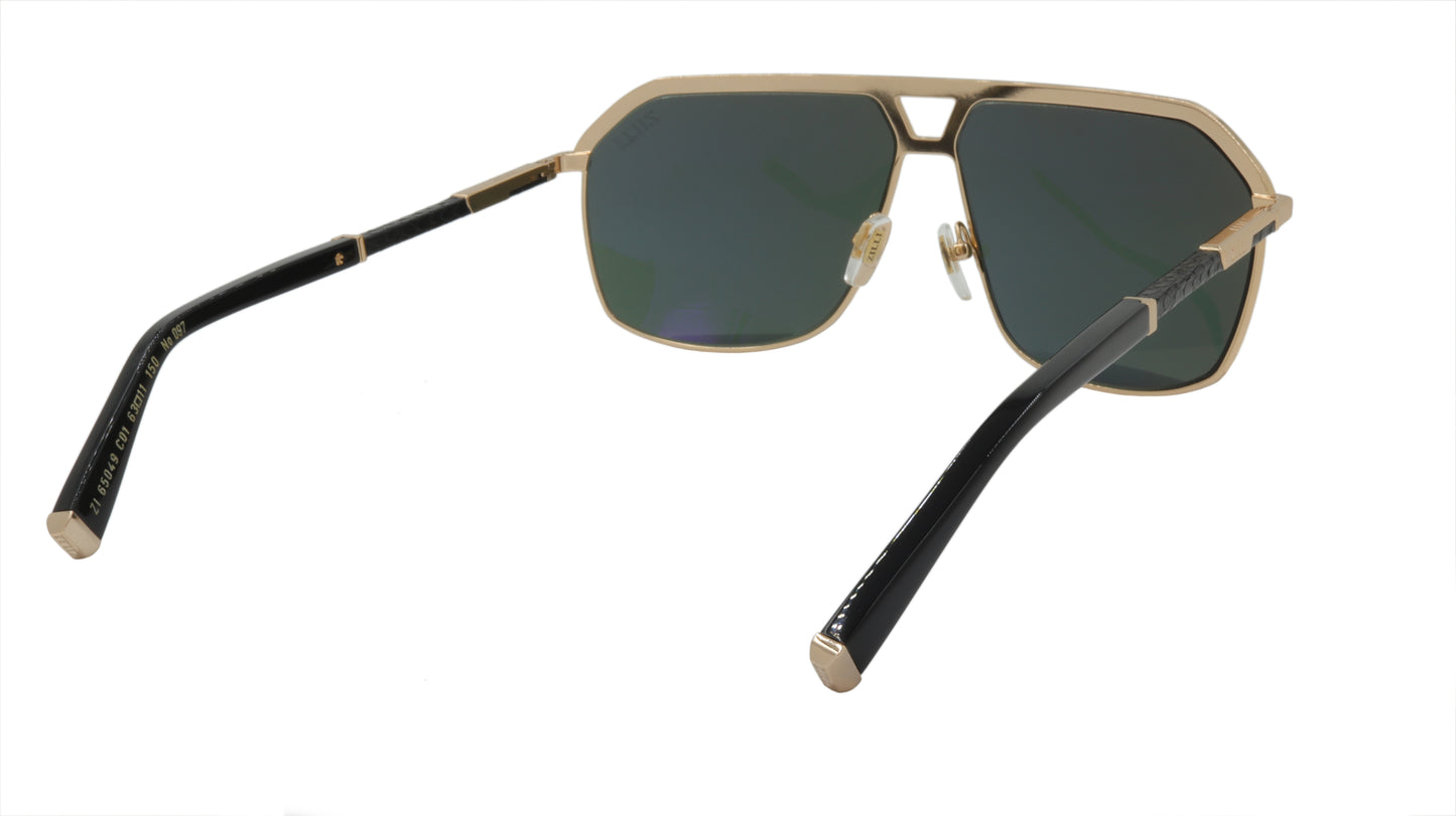 ZILLI Sunglasses Titanium Acetate Leather Polarized France Handmade ZI 65049 C01