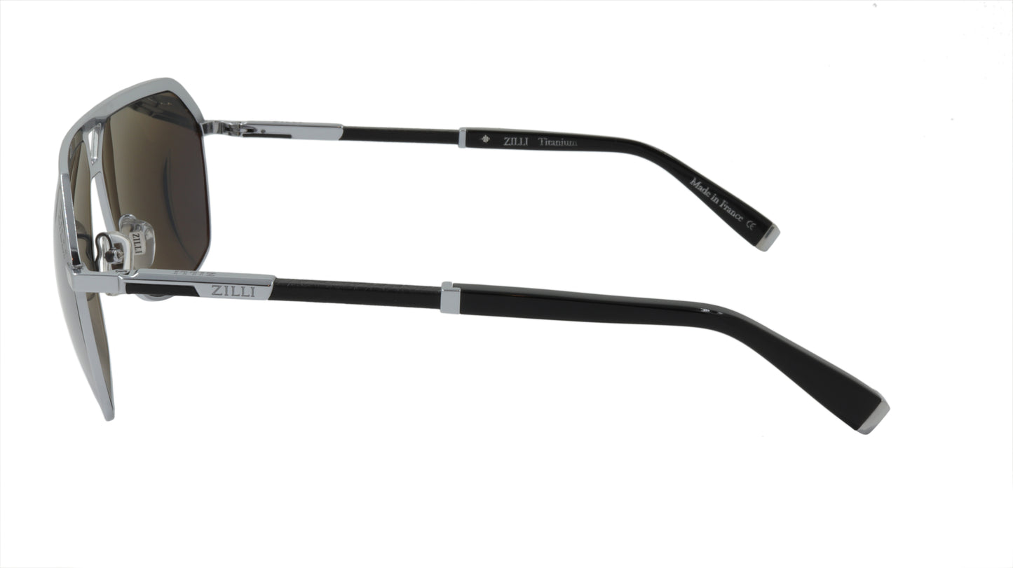 ZILLI Sunglasses Titanium Acetate Leather Polarized France Handmade ZI 65049 C02