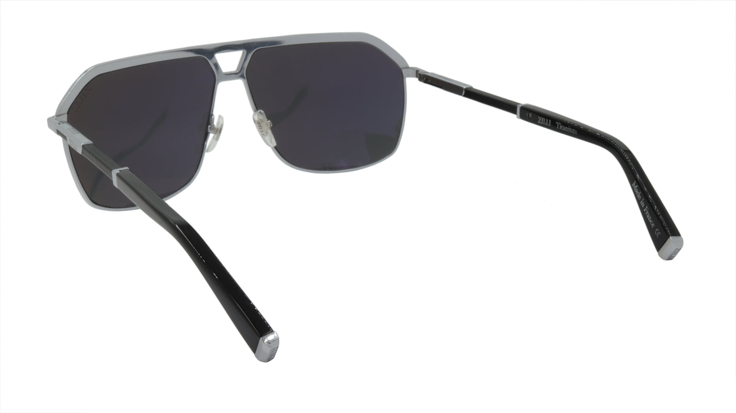 ZILLI Sunglasses Titanium Acetate Leather Polarized France Handmade ZI 65049 C02