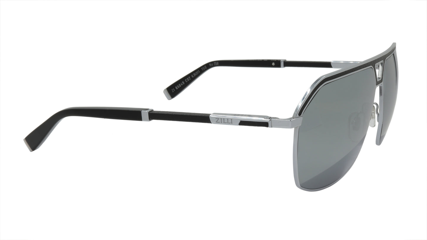 ZILLI Sunglasses Titanium Acetate Leather Polarized France Handmade ZI 65049 C02