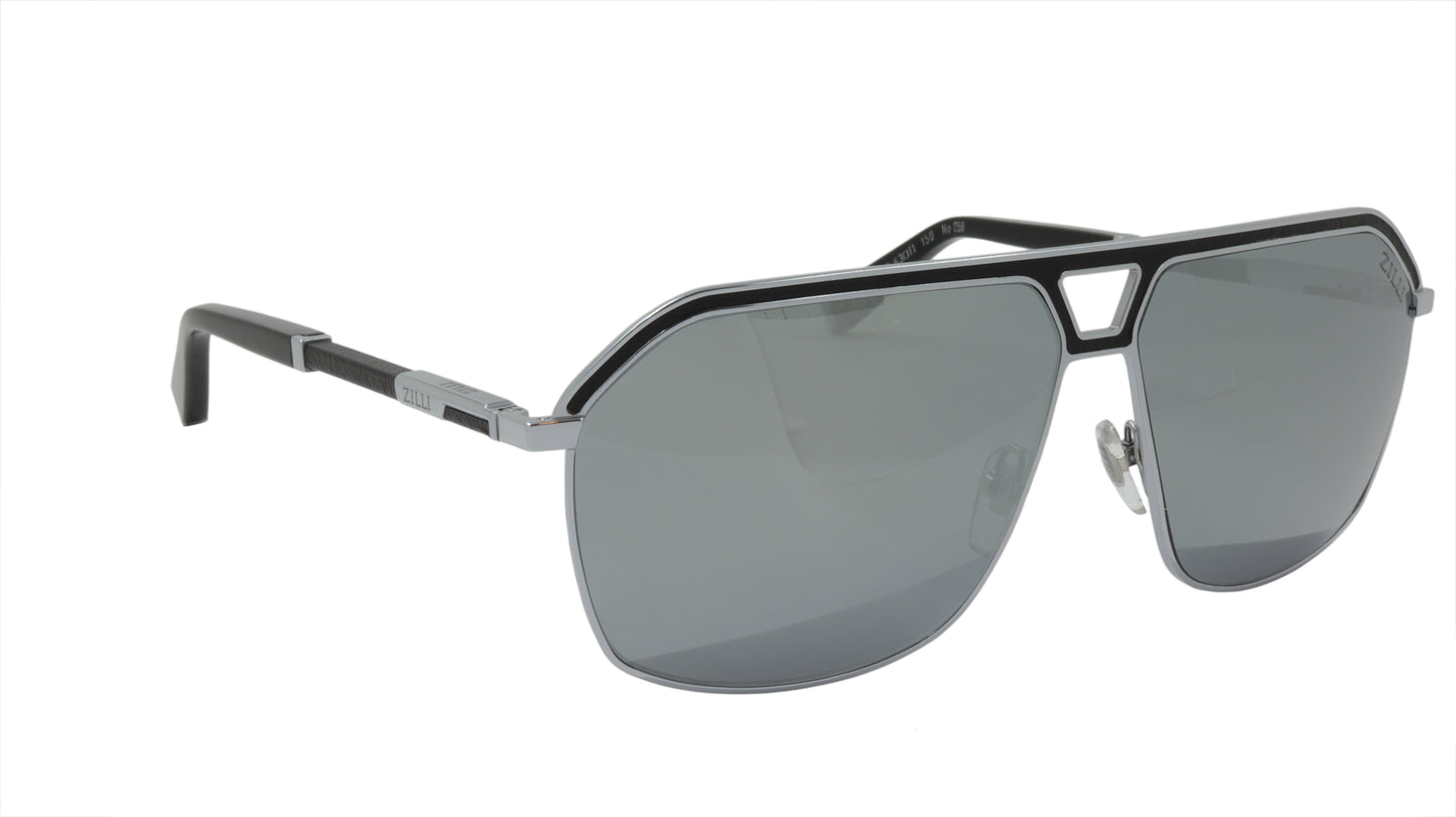 ZILLI Sunglasses Titanium Acetate Leather Polarized France Handmade ZI 65049 C02