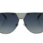 ZILLI Sunglasses Aviator Shaped in Silver and Black Titanium