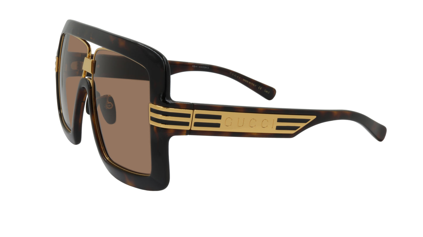 Gucci Sunglasses Oversized Frame in Brown and Gold