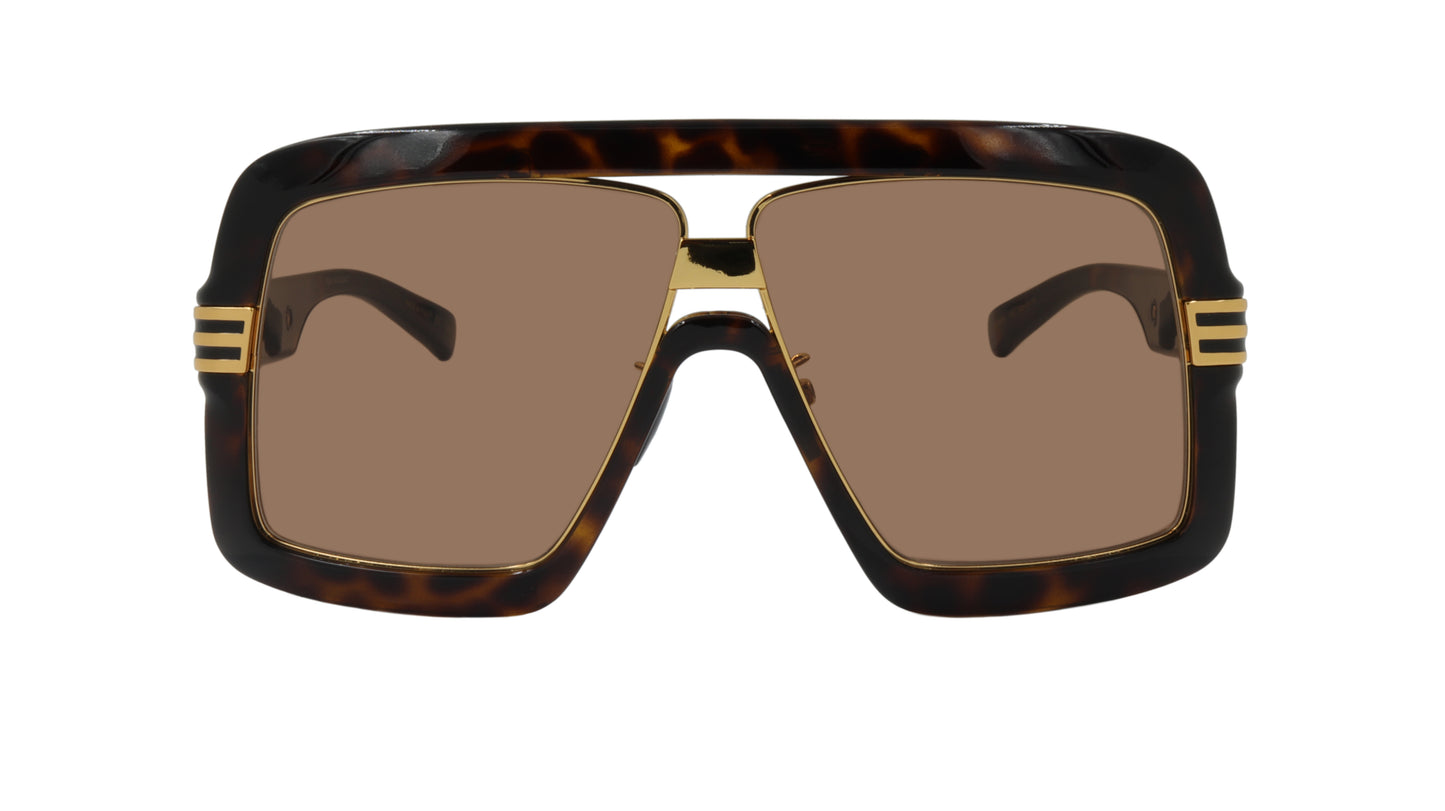 Gucci Sunglasses Oversized Frame in Brown and Gold
