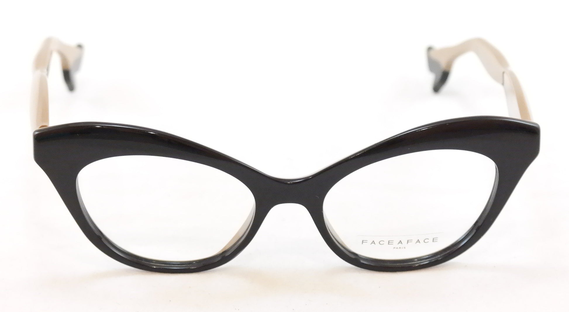 Face A Face Bocca 3 2059 Eyeglasses Black Cream Beige Italy Hand Made - Frame Bay