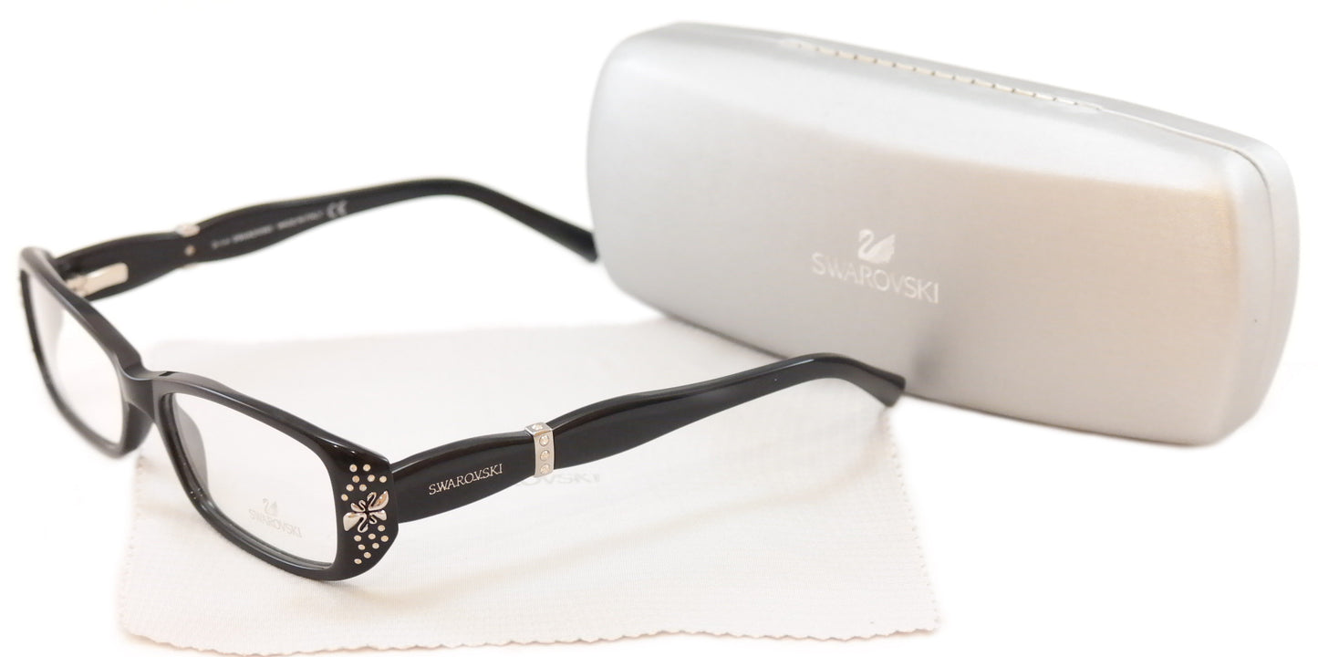 Swarovski Eyeglasses Frame Brooklyn SW5057 Black Plastic Italy Made 53-15-135 - Frame Bay