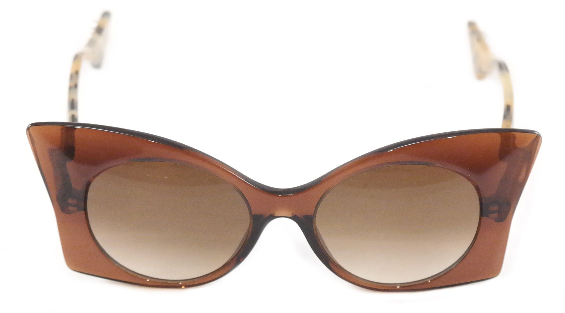 Face A Face Sunglasses Punk Her 4 222 Brown Safari Satin Plastic Italy Hand Made - Frame Bay