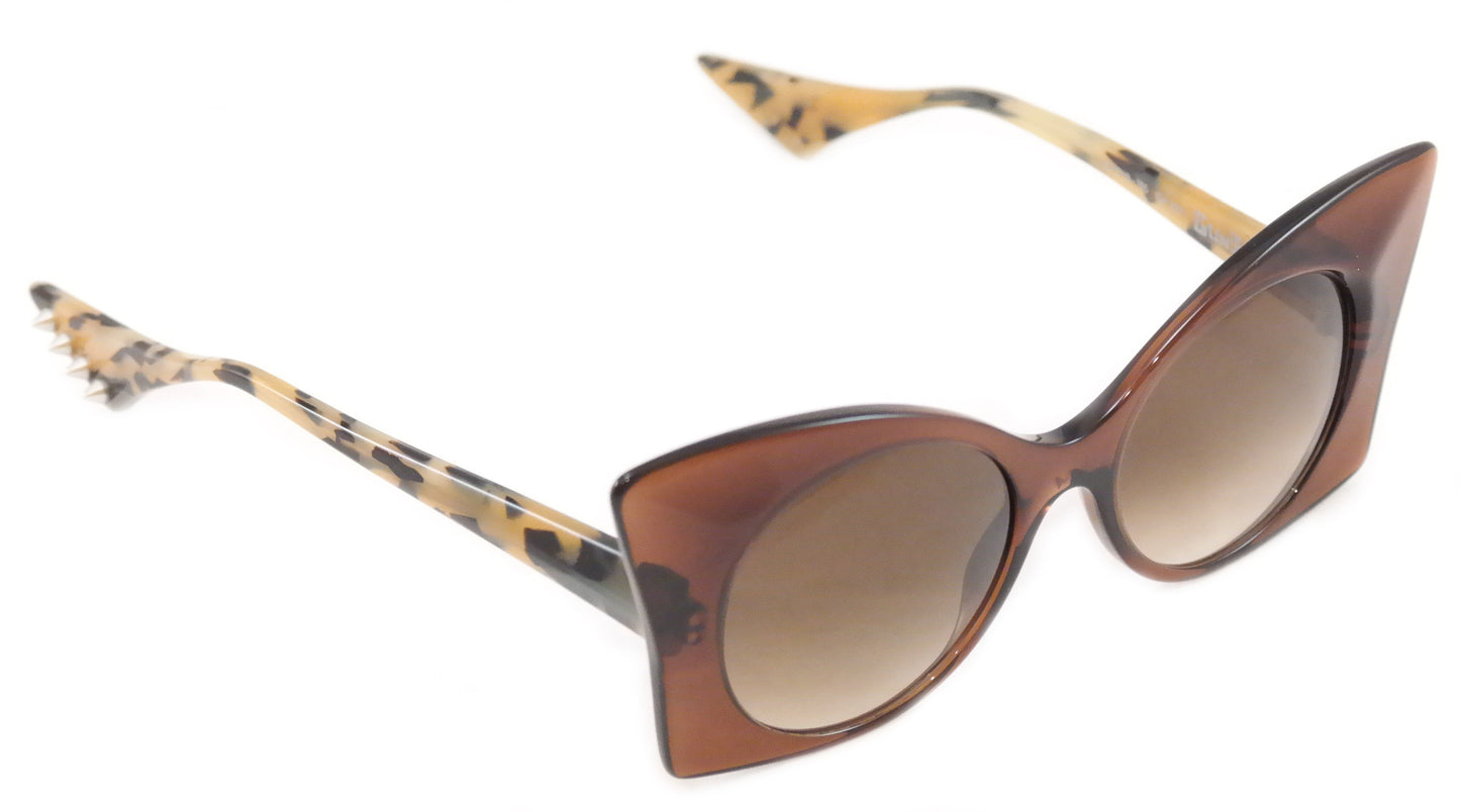 Face A Face Sunglasses Punk Her 4 222 Brown Safari Satin Plastic Italy Hand Made - Frame Bay