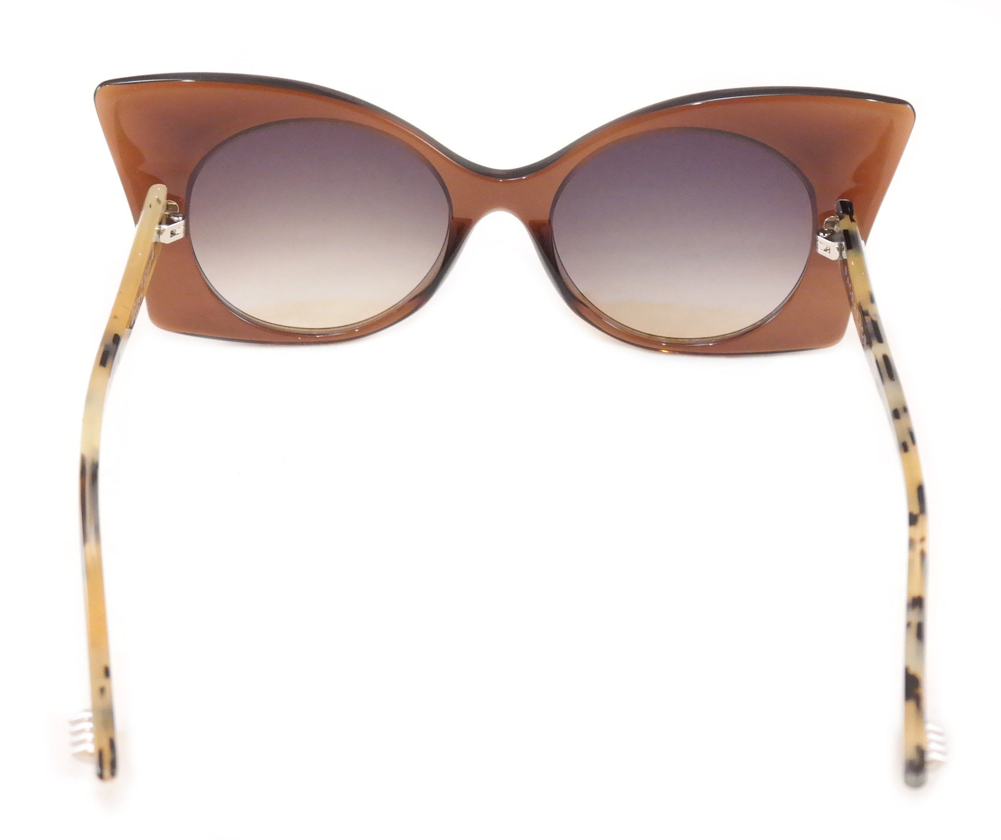 Face A Face Sunglasses Punk Her 4 222 Brown Safari Satin Plastic Italy Hand Made - Frame Bay