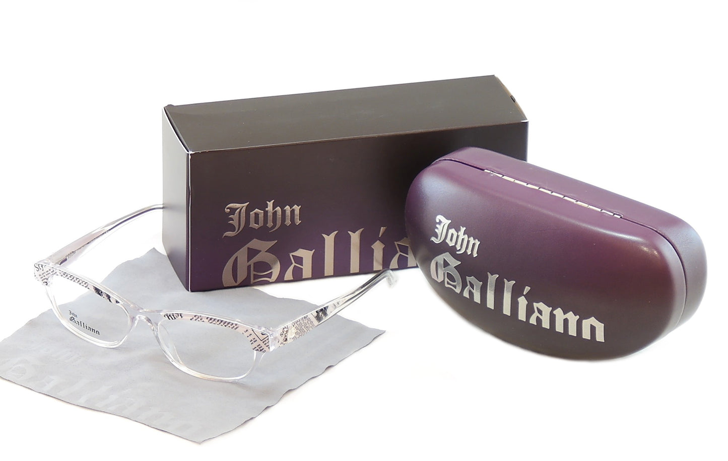 John Galliano Eyeglasses Frame JG5003 024 Plastic Black White On Newspaper Italy - Frame Bay