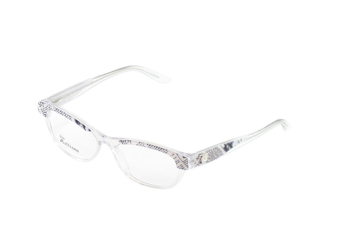 John Galliano Eyeglasses Frame JG5003 024 Plastic Black White On Newspaper Italy - Frame Bay