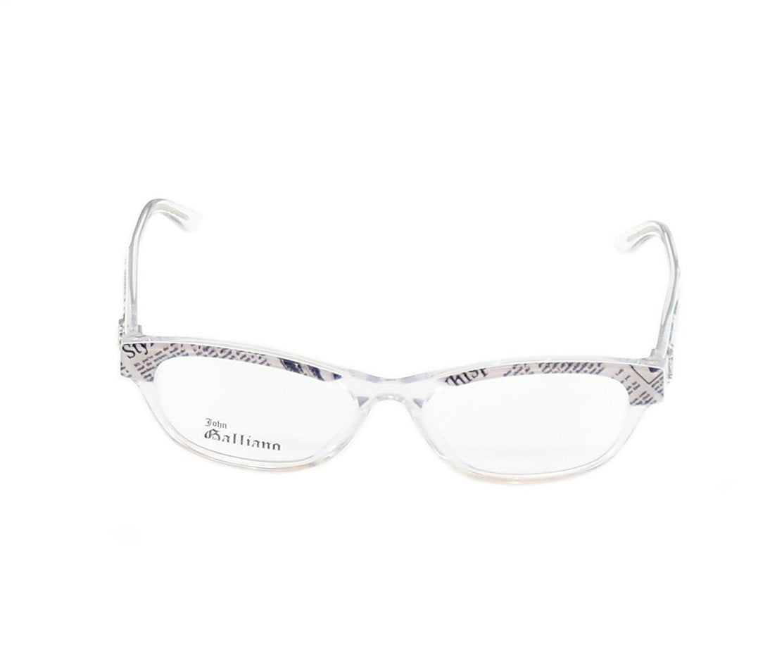 John Galliano Eyeglasses Frame JG5003 024 Plastic Black White On Newspaper Italy - Frame Bay