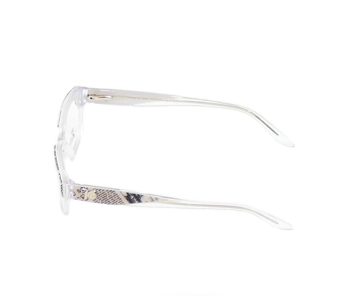 John Galliano Eyeglasses Frame JG5003 024 Plastic Black White On Newspaper Italy - Frame Bay
