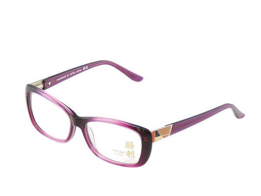 Katsu Eyeglasses Frame K8023 C2 Violet Plastic Japan Hand Made 54-15-135 - Frame Bay