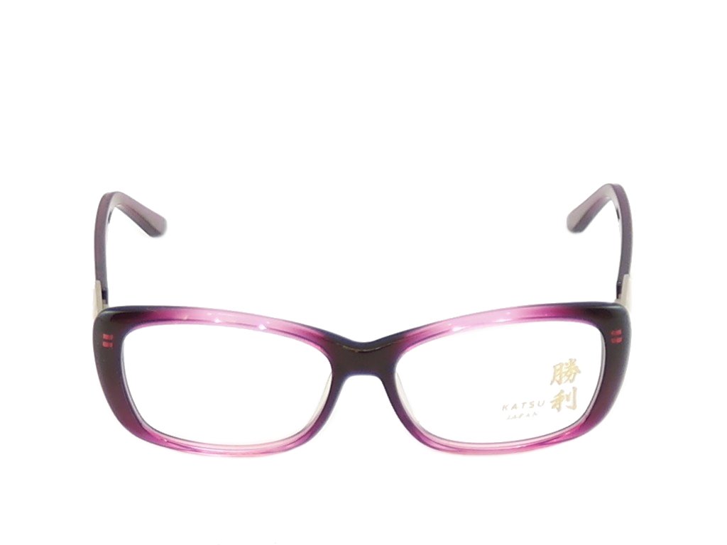 Katsu Eyeglasses Frame K8023 C2 Violet Plastic Japan Hand Made 54-15-135 - Frame Bay