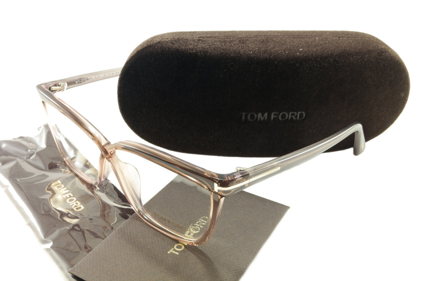 Tom Ford Eyeglasses Frame TF4267 074 Transparent Brown Italy 56-12-135 - Frame Bay