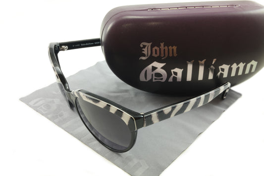 John Galliano New Sunglasses Frame JG07 99B Acetate Black White Italy - Frame Bay