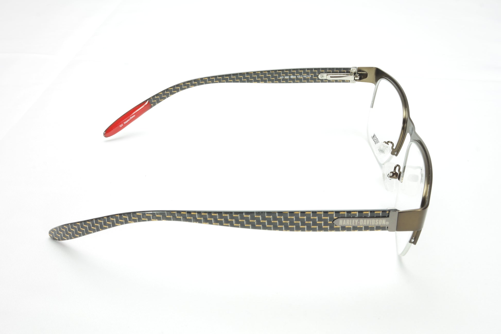 Harley Davidson Eyeglasses Carbon Fiber Brown HD480 BRN 53-18-145 - Frame Bay
