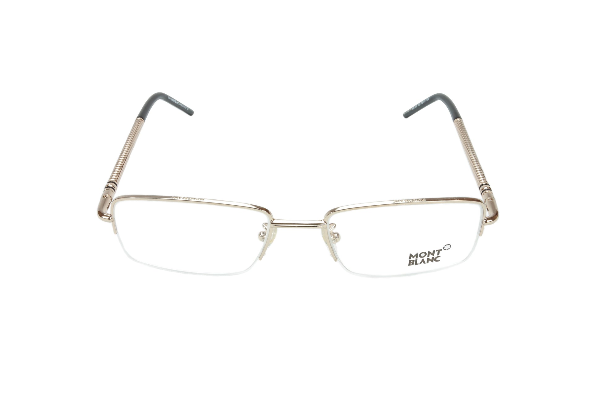 Mont Blanc Eyeglasses Frame MB440 028 Gold Black Metal Acetate Italy 55-19-135 - Frame Bay